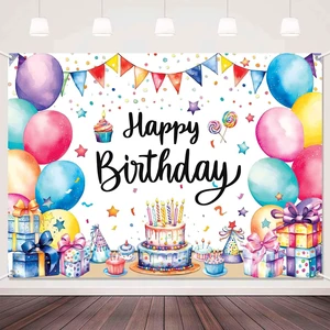 7x5ft Happy Birthday Banner Backdrop Colorful Birthday Decorations Happy Birthday Sign Balloons Photo Backdrop for Kids Women Men, Reusable Photography Background Party Supplies Indoor Outdoor 7x5ft Happy Birthday Banner Backdrop Colorful Birthday Decorations Happy Birthday Sign Balloons Photo Backdrop for Kids Women Men, Reusable Photography Background Party Supplies Indoor Outdoor