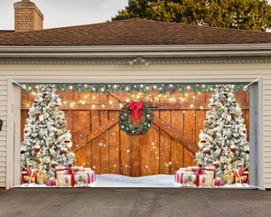 Rustic Christmas Garage Door Cover 7 x 16 Ft Wood Texture Board Door Cover Extra Large Yard Sign for Xmas Indoor Outdoor House Wall Party Decor Rustic Christmas Garage Door Cover 7 x 16 Ft Wood Texture Board Door Cover Extra Large Yard Sign for Xmas Indoor Outdoor House Wall Party Decor