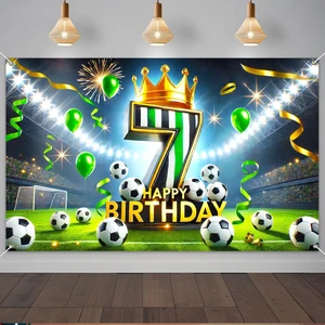 Soccer 7th Birthday Banner 71x43 Inch Black Green Crown Football Soccer 7th Birthday Black Green Crown Football design for birthday party wall display and photo booth celebration decor Soccer 7th Birthday Banner 71x43 Inch Black Green Crown Football Soccer 7th Birthday Black Green Crown Football design for birthday party wall display and photo booth celebration decor
