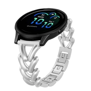 20mm Metal Watch Band for Garmin Forerunner 70/170 Starlight Women's Elegant Slim Metal Chain Bracelet Replacement Strap for Garmin Forerunner 570 42mm/Vivoactive 6/5/Venu Sq 2 20mm Metal Watch Band for Garmin Forerunner 70/170 Starlight Women's Elegant Slim Metal Chain Bracelet Replacement Strap for Garmin Forerunner 570 42mm/Vivoactive 6/5/Venu Sq 2