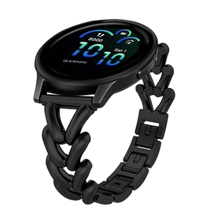 20mm Metal Watch Band for Garmin Forerunner 70/170 Black Women's Elegant Slim Metal Chain Bracelet Replacement Strap for Garmin Forerunner 570 42mm/Vivoactive 6/5/Venu Sq 2 20mm Metal Watch Band for Garmin Forerunner 70/170 Black Women's Elegant Slim Metal Chain Bracelet Replacement Strap for Garmin Forerunner 570 42mm/Vivoactive 6/5/Venu Sq 2