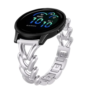 20mm Metal Watch Band for Garmin Forerunner 70/170 Silver Women's Elegant Slim Metal Chain Bracelet Replacement Strap for Garmin Forerunner 570 42mm/Vivoactive 6/5/Venu Sq 2 20mm Metal Watch Band for Garmin Forerunner 70/170 Silver Women's Elegant Slim Metal Chain Bracelet Replacement Strap for Garmin Forerunner 570 42mm/Vivoactive 6/5/Venu Sq 2