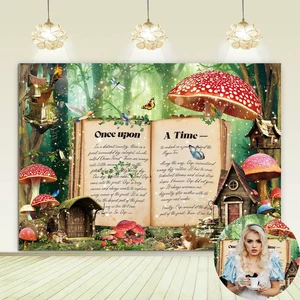 Enchanted Forest Wonderland Backdrop Fairy Tale Books Once Upon A Time Magic Mushroom Photography Background World Book Day for Girls Women Birthday Party Baby Shower Photo Props (8x6FT) Enchanted Forest Wonderland Backdrop Fairy Tale Books Once Upon A Time Magic Mushroom Photography Background World Book Day for Girls Women Birthday Party Baby Shower Photo Props (8x6FT)
