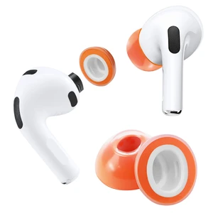 Liquid Silicone Rubber&Memory Foam Hybrid Ear Tips for AirPods Pro 3 Anti-Slip Secure Fit, Enhanced Bass, Noise Cancellation, Fits Charging Case, Built-in dust Guard Screen, 1 Pair, Orange Small Liquid Silicone Rubber&Memory Foam Hybrid Ear Tips for AirPods Pro 3 Anti-Slip Secure Fit, Enhanced Bass, Noise Cancellation, Fits Charging Case, Built-in dust Guard Screen, 1 Pair, Orange Small