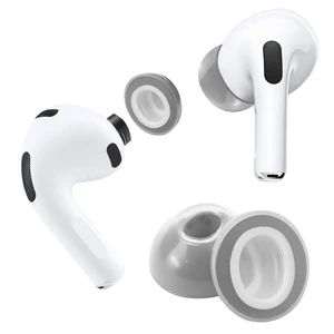 Liquid Silicone Rubber&Memory Foam Hybrid Ear Tips for AirPods Pro 3 Anti-Slip Secure Fit, Enhanced Bass, Noise Cancellation, Fits Charging Case, Built-in dust Guard Screen, 1 Pair, Grey Large Liquid Silicone Rubber&Memory Foam Hybrid Ear Tips for AirPods Pro 3 Anti-Slip Secure Fit, Enhanced Bass, Noise Cancellation, Fits Charging Case, Built-in dust Guard Screen, 1 Pair, Grey Large