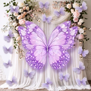51 Pcs Large Christmas Butterfly Decorations, Purple Gold 2'' 60'' Christmas Party Backdrop, Giant Mariposas Grandes Para Decoracion, Xmas Decor, 3D Gauze Butterfly Backdrop 51 Pcs Large Christmas Butterfly Decorations, Purple Gold 2'' 60'' Christmas Party Backdrop, Giant Mariposas Grandes Para Decoracion, Xmas Decor, 3D Gauze Butterfly Backdrop