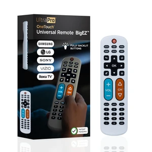 BigEZ OneTouch Big Button Universal TV Remote, Easy to Use TV Remote for Seniors, Replacement Remote for Samsung, LG, Sony, Vizio, Roku TV, Streaming Players, Backlit Buttons, 2 Device BigEZ OneTouch Big Button Universal TV Remote, Easy to Use TV Remote for Seniors, Replacement Remote for Samsung, LG, Sony, Vizio, Roku TV, Streaming Players, Backlit Buttons, 2 Device
