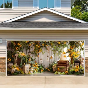 Sunflower Garage Door Banner 6x13ft Waterproof -Rustic Farmhouse Backdrop with Greenery,Wedding &Birthday Decor,Photo Booth Background Sunflower Garage Door Banner 6x13ft Waterproof -Rustic Farmhouse Backdrop with Greenery,Wedding &Birthday Decor,Photo Booth Background
