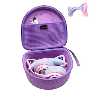 Kids Headphone Case for Riwbox CT-7 Pink/for Jack CT-7S Cat Green 3.5mm/ for iClever IC-HS01/for Picun/for FosPower Cat Ear LED Light Up Headphones - Kids Cover OnlyPurple Kids Headphone Case for Riwbox CT-7 Pink/for Jack CT-7S Cat Green 3.5mm/ for iClever IC-HS01/for Picun/for FosPower Cat Ear LED Light Up Headphones - Kids Cover OnlyPurple