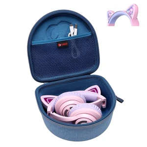 Kids Headphone Case for Riwbox CT-7 Pink/for Jack CT-7S Cat Green 3.5mm/ for iClever IC-HS01/for Picun/for FosPower Cat Ear LED Light Up Headphones - Kids Cover OnlyBlue Kids Headphone Case for Riwbox CT-7 Pink/for Jack CT-7S Cat Green 3.5mm/ for iClever IC-HS01/for Picun/for FosPower Cat Ear LED Light Up Headphones - Kids Cover OnlyBlue