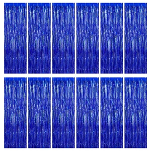 12 Pack Foil Fringe Backdrop Curtains, 3.28 x 9.84 ft Blue Metallic Tinsel Foil Fringe Curtains Photo Booth Backdrop for Birthday Wedding Baby Shower Christmas New Year Party Decorations 12 Pack Foil Fringe Backdrop Curtains, 3.28 x 9.84 ft Blue Metallic Tinsel Foil Fringe Curtains Photo Booth Backdrop for Birthday Wedding Baby Shower Christmas New Year Party Decorations
