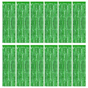 12 Pack Foil Fringe Backdrop Curtains, 3.28 x 9.84 ft Green Metallic Tinsel Foil Fringe Curtains Photo Booth Backdrop for Birthday Wedding Baby Shower Christmas New Year Party Decorations 12 Pack Foil Fringe Backdrop Curtains, 3.28 x 9.84 ft Green Metallic Tinsel Foil Fringe Curtains Photo Booth Backdrop for Birthday Wedding Baby Shower Christmas New Year Party Decorations