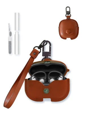 Case for SHOKZ OpenDots ONE Earbuds,Stylish Retro Soft Protective, Premium PU Leather Case Cover with Cleaning Kit & Lanyard for SHOKZ OpenDots ONE Accessories-Brown Case for SHOKZ OpenDots ONE Earbuds,Stylish Retro Soft Protective, Premium PU Leather Case Cover with Cleaning Kit & Lanyard for SHOKZ OpenDots ONE Accessories-Brown