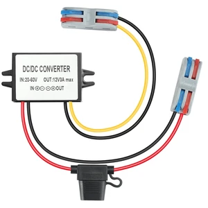 3A 36W DC-DC 20V-60V to 12V Step Down Converter with Fuse 20V 24V 36V 48V 60V to 12V Buck Converter Voltage Reducer Regulator Waterproof Transformer Golf Cart Car Truck RV Accessories 3A 36W DC-DC 20V-60V to 12V Step Down Converter with Fuse 20V 24V 36V 48V 60V to 12V Buck Converter Voltage Reducer Regulator Waterproof Transformer Golf Cart Car Truck RV Accessories