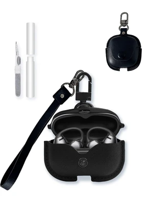Case for SHOKZ OpenDots ONE Earbuds,Stylish Retro Soft Protective, Premium PU Leather Case Cover with Cleaning Kit & Lanyard for SHOKZ OpenDots ONE Accessories-Black Case for SHOKZ OpenDots ONE Earbuds,Stylish Retro Soft Protective, Premium PU Leather Case Cover with Cleaning Kit & Lanyard for SHOKZ OpenDots ONE Accessories-Black