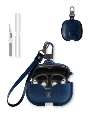 Case for SHOKZ OpenDots ONE Earbuds,Stylish Retro Soft Protective, Premium PU Leather Case Cover with Cleaning Kit & Lanyard for SHOKZ OpenDots ONE Accessories-Blue Case for SHOKZ OpenDots ONE Earbuds,Stylish Retro Soft Protective, Premium PU Leather Case Cover with Cleaning Kit & Lanyard for SHOKZ OpenDots ONE Accessories-Blue
