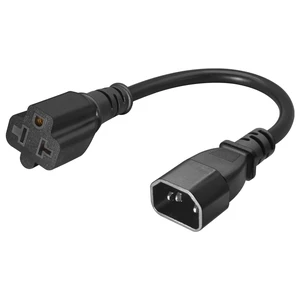 IEC C14 to 5-15R & 5-20R Power Cord, 1FT/0.32M C14 Male to NEMA5-15R & 5-20R Female, Comb Power Converter Adapter,IEC 3Pole Plug to USA Female Nema 5-15/20R,10-15A 125-250V IEC C14 to 5-15R & 5-20R Power Cord, 1FT/0.32M C14 Male to NEMA5-15R & 5-20R Female, Comb Power Converter Adapter,IEC 3Pole Plug to USA Female Nema 5-15/20R,10-15A 125-250V