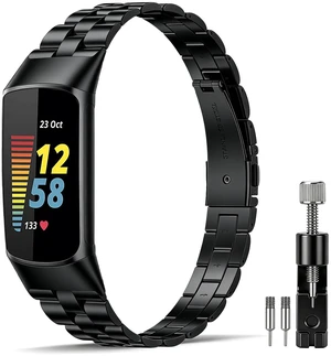 Metal Strap Compatible with Fitbit Charge 6 Bands/Charge 5 Bands, Solid Stainless Steel Replacement Wristband for Women Men Metal Strap Compatible with Fitbit Charge 6 Bands/Charge 5 Bands, Solid Stainless Steel Replacement Wristband for Women Men