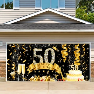 50th Birthday Garage Door Banner Cover 6x13ft Waterproof -Gold Glitter Diamond Backdrop, Luxury Milestone Party Decor for Adults, Anniversary Photo Booth Background 50th Birthday Garage Door Banner Cover 6x13ft Waterproof -Gold Glitter Diamond Backdrop, Luxury Milestone Party Decor for Adults, Anniversary Photo Booth Background
