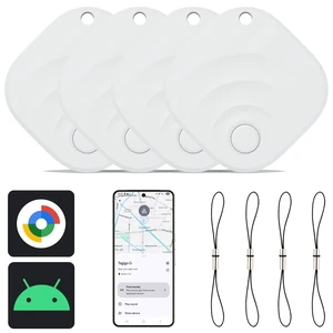 2025 Upgraded Android Air Tracker 4 Pack, Bluetooth Tracker for Android Phones, Compatible with Google Find Hub Device, Item Locator for Keys, Luggage, Backpack, Travel, White 2025 Upgraded Android Air Tracker 4 Pack, Bluetooth Tracker for Android Phones, Compatible with Google Find Hub Device, Item Locator for Keys, Luggage, Backpack, Travel, White