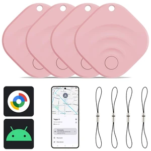 2025 Upgraded Android Air Tracker 4 Pack, Bluetooth Tracker for Android Phones, Compatible with Google Find Hub Device, Item Locator for Keys, Luggage, Backpack, Travel, Pink 2025 Upgraded Android Air Tracker 4 Pack, Bluetooth Tracker for Android Phones, Compatible with Google Find Hub Device, Item Locator for Keys, Luggage, Backpack, Travel, Pink