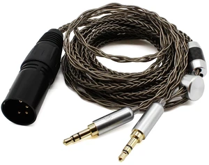 4 Pin XLR Balanced 8 Core Braided Silver Plated Audio Replacement Cable Compatible with Hifiman HE4XX, HE-400i Headphones (2 x 3.5mm Version) 4 Pin XLR Balanced 8 Core Braided Silver Plated Audio Replacement Cable Compatible with Hifiman HE4XX, HE-400i Headphones (2 x 3.5mm Version)