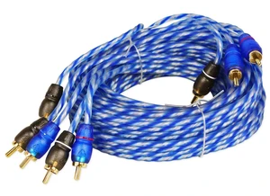 RTR124 12 Foot 4 Channel Twisted RCA Cable Pair, 100% Copper Split Pin Connectors, Oxygen Free, Noise Rejection, Color Coded Channels, High Grade Audiophile Interconnect, Triple Shielded RTR124 12 Foot 4 Channel Twisted RCA Cable Pair, 100% Copper Split Pin Connectors, Oxygen Free, Noise Rejection, Color Coded Channels, High Grade Audiophile Interconnect, Triple Shielded