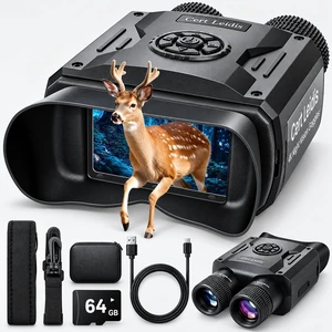 4K Night Vision Goggles, 48MP Infrared Night Vision Binoculars 8X Zoom, 9 Level lR, 984 FT Night Vision, 5000mAh Rechargeable, 64G TF Card, PC Mode for Hunting, Wildlife Observation 4K Night Vision Goggles, 48MP Infrared Night Vision Binoculars 8X Zoom, 9 Level lR, 984 FT Night Vision, 5000mAh Rechargeable, 64G TF Card, PC Mode for Hunting, Wildlife Observation
