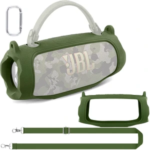 Silicone Case for JBL Charge 6 Portable Bluetooth Speaker,ArmyGreen Travel Soft Cover with Detachable Shoulder Strap & Carabiner, Protective Skin Case, Comfortable Carrying, Bump Protection Silicone Case for JBL Charge 6 Portable Bluetooth Speaker,ArmyGreen Travel Soft Cover with Detachable Shoulder Strap & Carabiner, Protective Skin Case, Comfortable Carrying, Bump Protection
