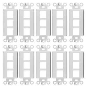 Decorator Wall Plate Insert 1-Gang Decorative Single Gang Faceplate Standard Jack Wall Plate Keystone - 3-Port - 10 Pack Decorator Wall Plate Insert 1-Gang Decorative Single Gang Faceplate Standard Jack Wall Plate Keystone - 3-Port - 10 Pack
