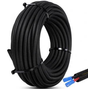 1 Inch x 20 ft Split Wire Loom Tubing Protector Plastic Electric Wire Covers Flexible Conduit Hose Protector Automotive Cable Insulation Sleeves 1 Inch x 20 ft Split Wire Loom Tubing Protector Plastic Electric Wire Covers Flexible Conduit Hose Protector Automotive Cable Insulation Sleeves