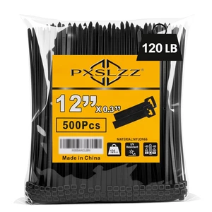 12 Inch Zip Ties, 120LBS,0.3In Thick, 500Pack,Black Cable Ties Self-Locking,Premium Nylon 66,120LBS Tensile Strength,UV&Weather Resistant,Indoor Outdoor General Use 12 Inch Zip Ties, 120LBS,0.3In Thick, 500Pack,Black Cable Ties Self-Locking,Premium Nylon 66,120LBS Tensile Strength,UV&Weather Resistant,Indoor Outdoor General Use