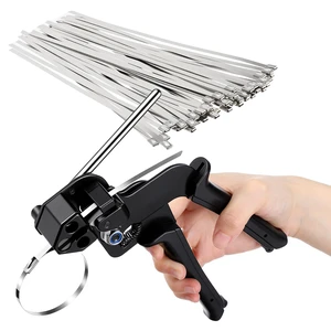 Professional Metal Zip Tie Tool Kit with 100 Stainless Steel Zip Ties - 11.8 Inch Heavy-Duty Metal Cable Ties & Fastening/Cutting Cable Tie Plier for Fence, Pipe, Exhaust, Vehicle & Outdoor Use Professional Metal Zip Tie Tool Kit with 100 Stainless Steel Zip Ties - 11.8 Inch Heavy-Duty Metal Cable Ties & Fastening/Cutting Cable Tie Plier for Fence, Pipe, Exhaust, Vehicle & Outdoor Use