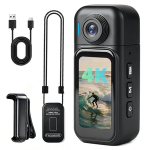 4K Mini Body Camera - Wearable POV Camera with Magnetic Lanyard(No SD Card) 1.47" Touch Screen,180° Rotating Lens Hands-Free Recording for Vlogging Travel Workers Fishing Cycling Motorcycle(Black) 4K Mini Body Camera - Wearable POV Camera with Magnetic Lanyard(No SD Card) 1.47" Touch Screen,180° Rotating Lens Hands-Free Recording for Vlogging Travel Workers Fishing Cycling Motorcycle(Black)