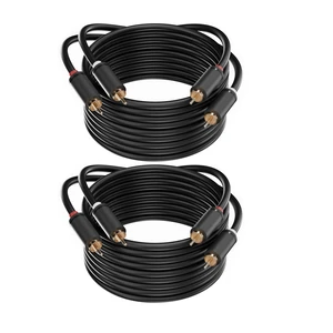 RCA Cable 16FT, Black, 2Pack, 2 RCA Male to 2 RCA Male Stereo Audio Cable for Home Theater, HDTV, Gaming Consoles, Hi-Fi Systems, 26 AWG Oxygen Free Tinned Copper Wire, PVC Jacket RCA Cable 16FT, Black, 2Pack, 2 RCA Male to 2 RCA Male Stereo Audio Cable for Home Theater, HDTV, Gaming Consoles, Hi-Fi Systems, 26 AWG Oxygen Free Tinned Copper Wire, PVC Jacket