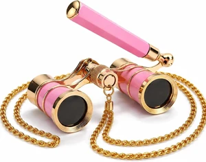 Opera Glasses 3X25 Theater Binoculars, Pink with Handle Foldable and Extendable Handle, Mini Binocular Compact Lightweight, Portable Theater Glasses, For Adults Kids Women Opera Glasses 3X25 Theater Binoculars, Pink with Handle Foldable and Extendable Handle, Mini Binocular Compact Lightweight, Portable Theater Glasses, For Adults Kids Women