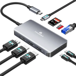 USB C Docking Station Dual Monitor, 9 in 1 Laptop Docking Station Triple Monitor, 4K@60Hz USB C Hub Dual HDMI and DisplayPort, 1000Mbps LAN, 5Gbps USB-C, 100W PD, SD/TF for HP/Dell/Laptop USB C Docking Station Dual Monitor, 9 in 1 Laptop Docking Station Triple Monitor, 4K@60Hz USB C Hub Dual HDMI and DisplayPort, 1000Mbps LAN, 5Gbps USB-C, 100W PD, SD/TF for HP/Dell/Laptop