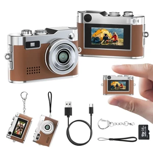 Mini Keychain Camera, 1080P Retro Digital Camera, Tiny Vantage Camcorder with 16GB SD Card, 0.96" Screen, Compact Pocket Camera for Kids, Students, Travel, Daily (Brown) Mini Keychain Camera, 1080P Retro Digital Camera, Tiny Vantage Camcorder with 16GB SD Card, 0.96" Screen, Compact Pocket Camera for Kids, Students, Travel, Daily (Brown)