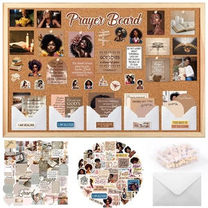 Black Women Prayer Board Kit - 162 Pcs Prayer Board Stickers Supplies with Pins Envelope Bible Verse Quotes Cards, Motivational Scrapbook Stickers, Bible Study Supplies (Not Including Board) Black Women Prayer Board Kit - 162 Pcs Prayer Board Stickers Supplies with Pins Envelope Bible Verse Quotes Cards, Motivational Scrapbook Stickers, Bible Study Supplies (Not Including Board)