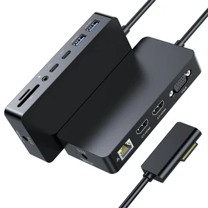 Surface Docking Station, Triple Display with Dual 4K HDMI & VGA, Power Adapter Included, Compatible with Microsoft Surface Pro 11/10/9/8/X/7+/7/6/5/4/3, Laptop 7/6/5/4/3/2/1, Go/Book Surface Docking Station, Triple Display with Dual 4K HDMI & VGA, Power Adapter Included, Compatible with Microsoft Surface Pro 11/10/9/8/X/7+/7/6/5/4/3, Laptop 7/6/5/4/3/2/1, Go/Book