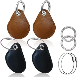 4packs Leather Case for Airtags 2021,Moto tag 2024 Tracker (Black,Brown) slim accessories with keychain for key, bag,dog collar, secure Airtag holder sleeve cover protect locator finder for carry 4packs Leather Case for Airtags 2021,Moto tag 2024 Tracker (Black,Brown) slim accessories with keychain for key, bag,dog collar, secure Airtag holder sleeve cover protect locator finder for carry