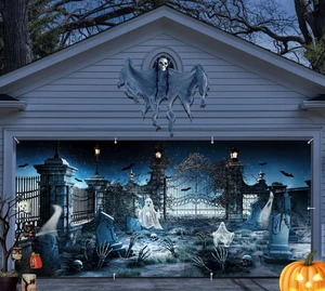 Scary Halloween Garage Door Cover Halloween Night Eve Garage Door Banner 7x16ft Horror Halloween Party Decoration Haunted House Cemetery Backdrop for Festival Outdoor Home Yard Garage Wall Decor Scary Halloween Garage Door Cover Halloween Night Eve Garage Door Banner 7x16ft Horror Halloween Party Decoration Haunted House Cemetery Backdrop for Festival Outdoor Home Yard Garage Wall Decor