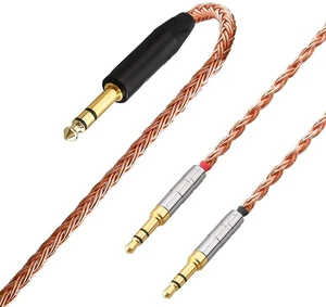 6.35mm Cable Compatible for Hifiman HE4XX, HE-400i Headphones 8 Core Braided Silver Plated Replacement Audio Upgrade Cable 1/4" 6.35mm to Dual 3.5mm (Copper, 1/4" 6.35mm) 1.2meters 6.35mm Cable Compatible for Hifiman HE4XX, HE-400i Headphones 8 Core Braided Silver Plated Replacement Audio Upgrade Cable 1/4" 6.35mm to Dual 3.5mm (Copper, 1/4" 6.35mm) 1.2meters