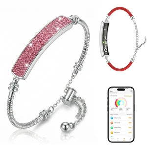 Smart Bracelet for Women, Step Counter Fitness Tracker Jewelry Bracelet Design, Step Counter, Sleep Tracking, 1ATM Water Resistant, Multi-Sport Modes, No Subscription, 2 Bands Smart Bracelet for Women, Step Counter Fitness Tracker Jewelry Bracelet Design, Step Counter, Sleep Tracking, 1ATM Water Resistant, Multi-Sport Modes, No Subscription, 2 Bands
