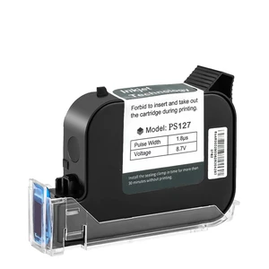 Original 42ml Black Quick Dry Solvent Ink Cartridge Replacement PS127 for 0.5inch/12.7mm Handheld Inkjet Printers P15 / P16 / P18 and 0.5-inch Mini Inkjet Printer (PS127 Cartridge) Original 42ml Black Quick Dry Solvent Ink Cartridge Replacement PS127 for 0.5inch/12.7mm Handheld Inkjet Printers P15 / P16 / P18 and 0.5-inch Mini Inkjet Printer (PS127 Cartridge)