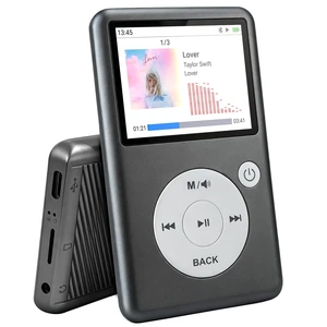 MP3 Player with Bluetooth 5.3, HiFi Lossless Sound, Click Wheel Portable Music Player for Kids and Adults, FM Radio, Voice Recorder, Video, 8GB Built-in Expandable to 128GB Black MP3 Player with Bluetooth 5.3, HiFi Lossless Sound, Click Wheel Portable Music Player for Kids and Adults, FM Radio, Voice Recorder, Video, 8GB Built-in Expandable to 128GB Black
