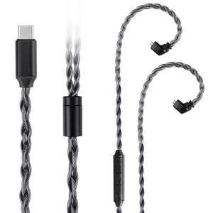 IEM Cable,Monocrystalline Copper Silver Plated Cable,QDC-C Pin in Ear Monitor Cords for K&Z ZS10 PRO ZSN PRO X ZSTX AST ZSX etc Recessed 2pin Type-C Interface w/mic 4.2ft IEM Cable,Monocrystalline Copper Silver Plated Cable,QDC-C Pin in Ear Monitor Cords for K&Z ZS10 PRO ZSN PRO X ZSTX AST ZSX etc Recessed 2pin Type-C Interface w/mic 4.2ft