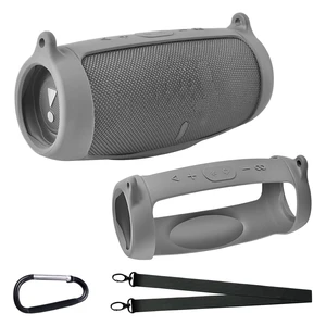 Silicone Case Cover for JBL Charge 5 Portable Bluetooth Speaker Travel Gel Soft Skin,Waterproof Rubber Carrying Pouch with Strap (Grey) Silicone Case Cover for JBL Charge 5 Portable Bluetooth Speaker Travel Gel Soft Skin,Waterproof Rubber Carrying Pouch with Strap (Grey)