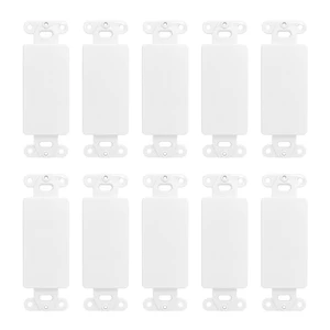 ChaosssCo Wall Plate Decorator Keystone Insert, 0 Blank Port, 10 Pack White ChaosssCo Wall Plate Decorator Keystone Insert, 0 Blank Port, 10 Pack White