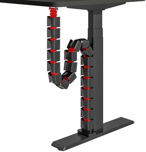 Under Desk Cable Management Spine, Screw On Vertebrae Cable Management for Standing Desk, Length Adjustable Cord Organizer with 20 Modular for Office and Gaming Desks, Red Under Desk Cable Management Spine, Screw On Vertebrae Cable Management for Standing Desk, Length Adjustable Cord Organizer with 20 Modular for Office and Gaming Desks, Red